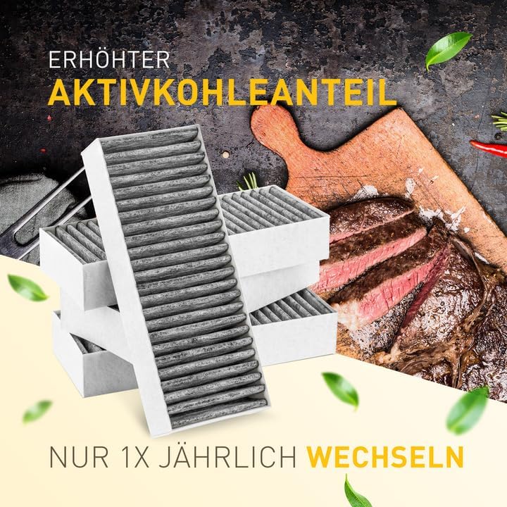 Aktivkohlefilter für Siemens HZ9VRCR0 / Bosch HEZ9VRUD0 / Bosch Siemens 17004796 / Neff 17004806, Z821VR0 / Gaggenau CA282111 (4 Filter)