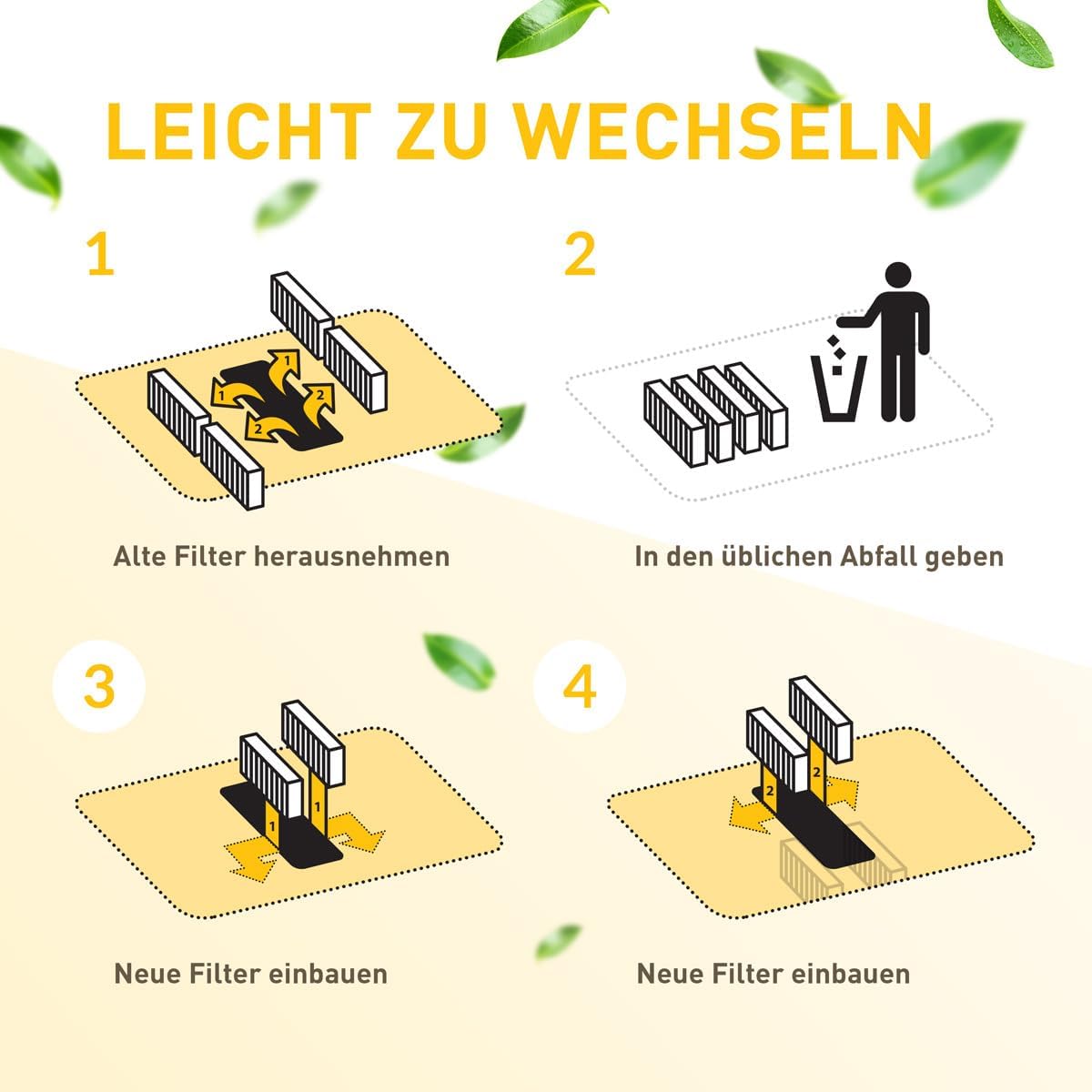 Aktivkohlefilter für Siemens HZ9VRCR0 / Bosch HEZ9VRUD0 / Bosch Siemens 17004796 / Neff 17004806, Z821VR0 / Gaggenau CA282111 (4 Filter)