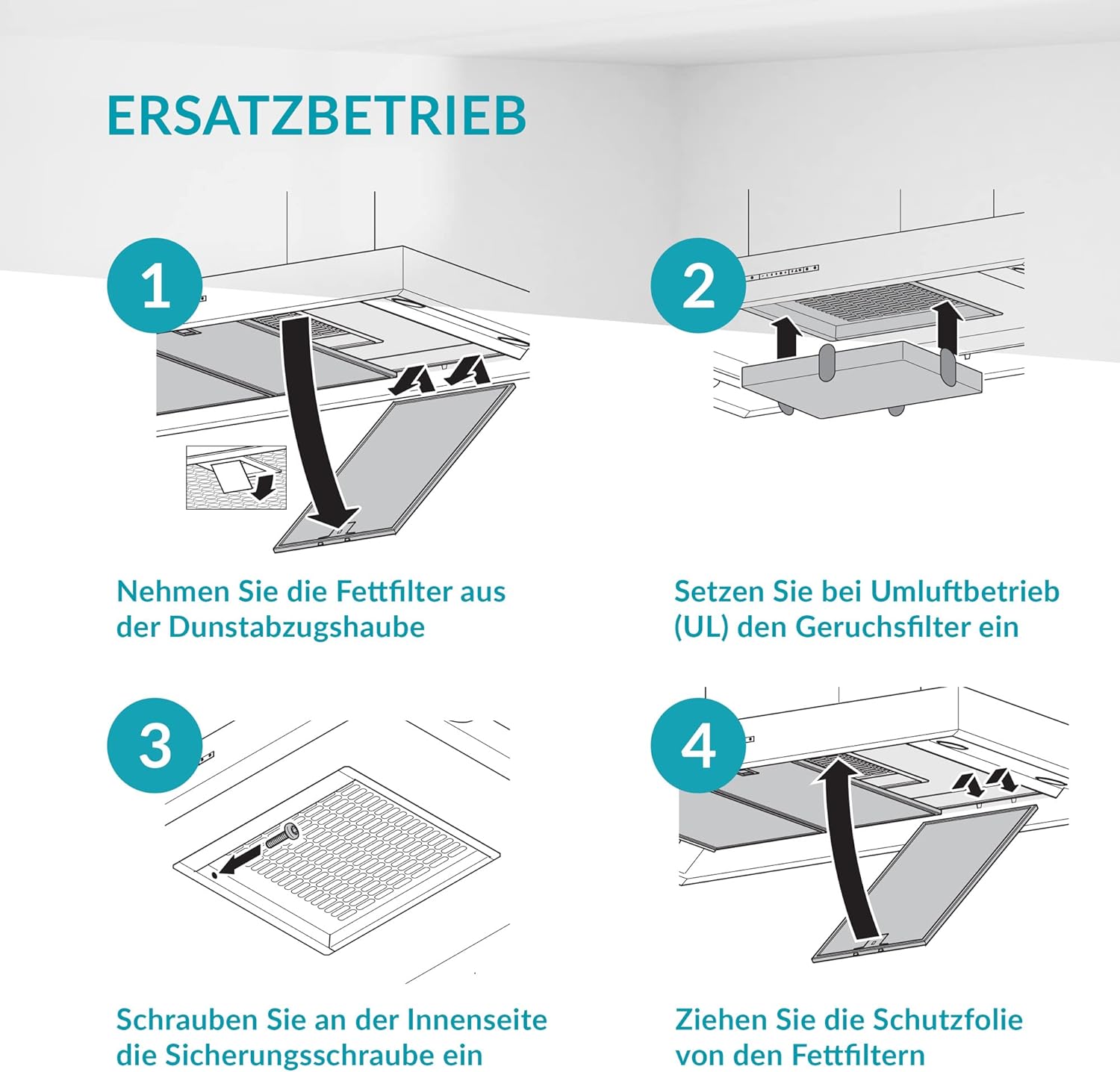 Aktivkohlefilter ähnlich DKF12-1 bzw. 6228731, passend für Miele Dunstabzugshauben DA269-4 / DA279-4 / DA390 / DA420 / 28996265D