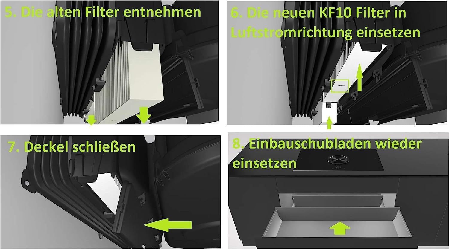 Aktivkohlefilter-Set für Bora Basic BAKFS und BIU/BHU/BFIU Dunstabzugshauben - 3er Pack