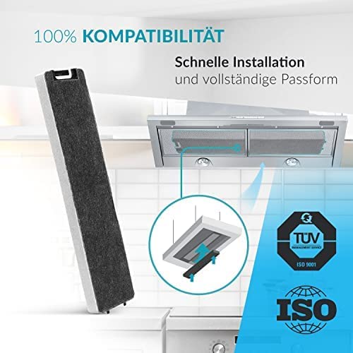 Aktivkohlefilter DKF 13-1 für Miele Dunstabzugshauben DKF13-1 bzw. 6485741, DA3366 / 3466/3496 (2er pack)