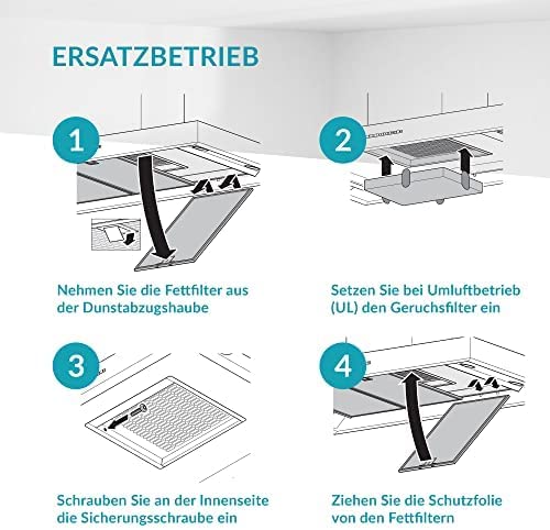 Aktivkohlefilter ähnlich DKF12-1 bzw. 6228731, passend für Miele Dunstabzugshauben DA269-4 / DA279-4 / DA390 / DA420 / 28996265D (3er Pack)