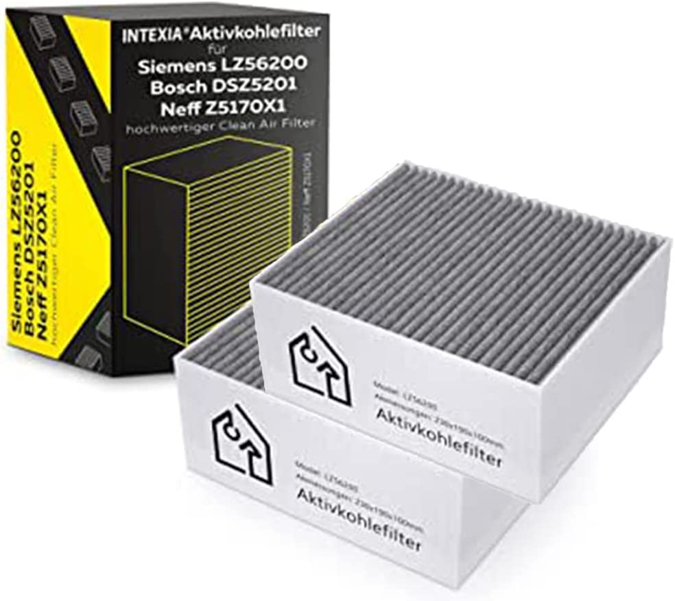 Activated carbon filter for Siemens/Bosch/Neff high-quality Clean Air Filter - LZ56200 / DSZ5201 / Z5170X1 (Pack of 2)