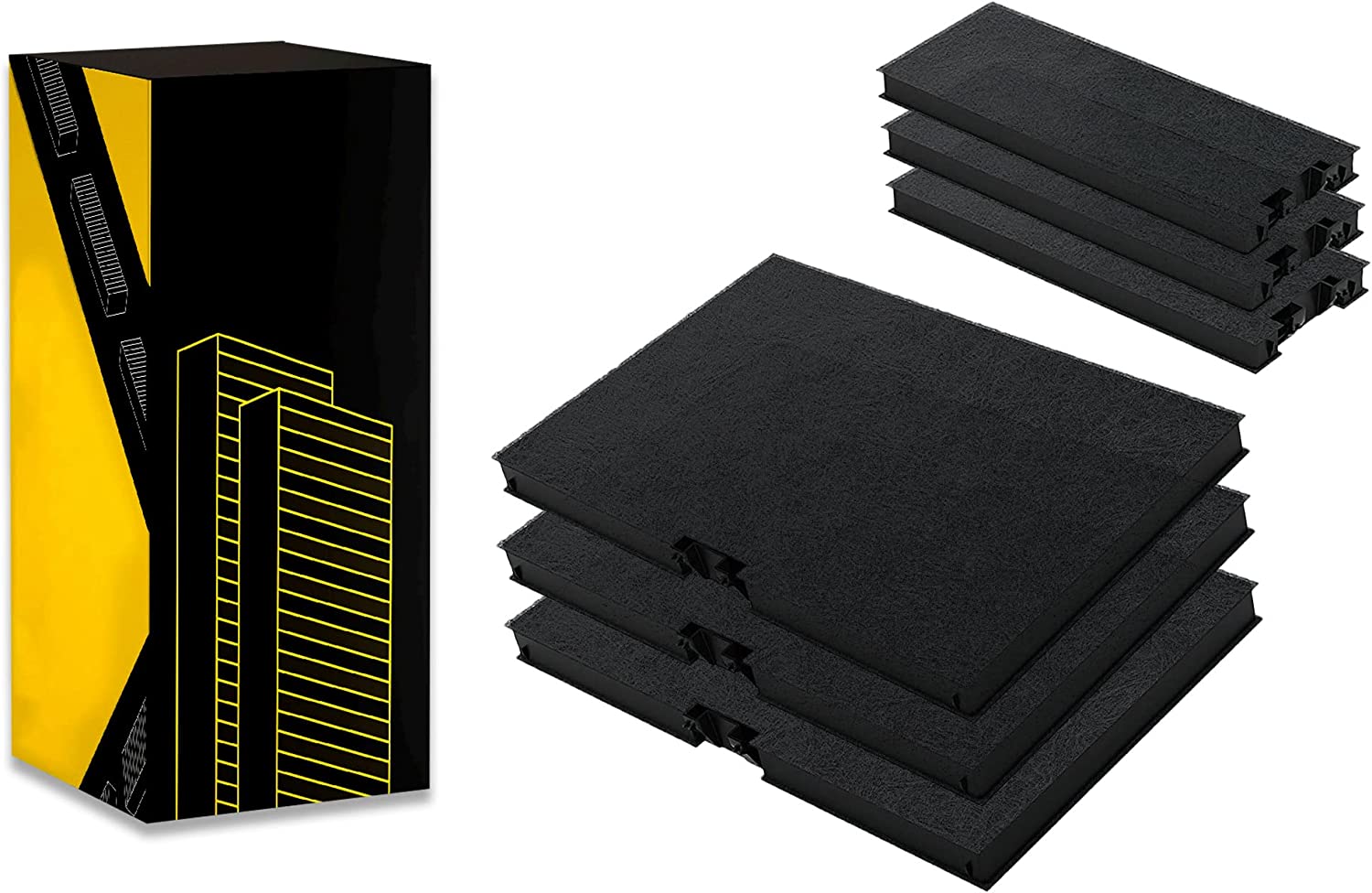 Aktivkohlefilter für Siemens LZ10AKA00 / Neff Z51AIA0X0 / Bosch DWZ0AK0A0 / Constructa Gaggenau 17000965 (Set aus 6 Filtern)