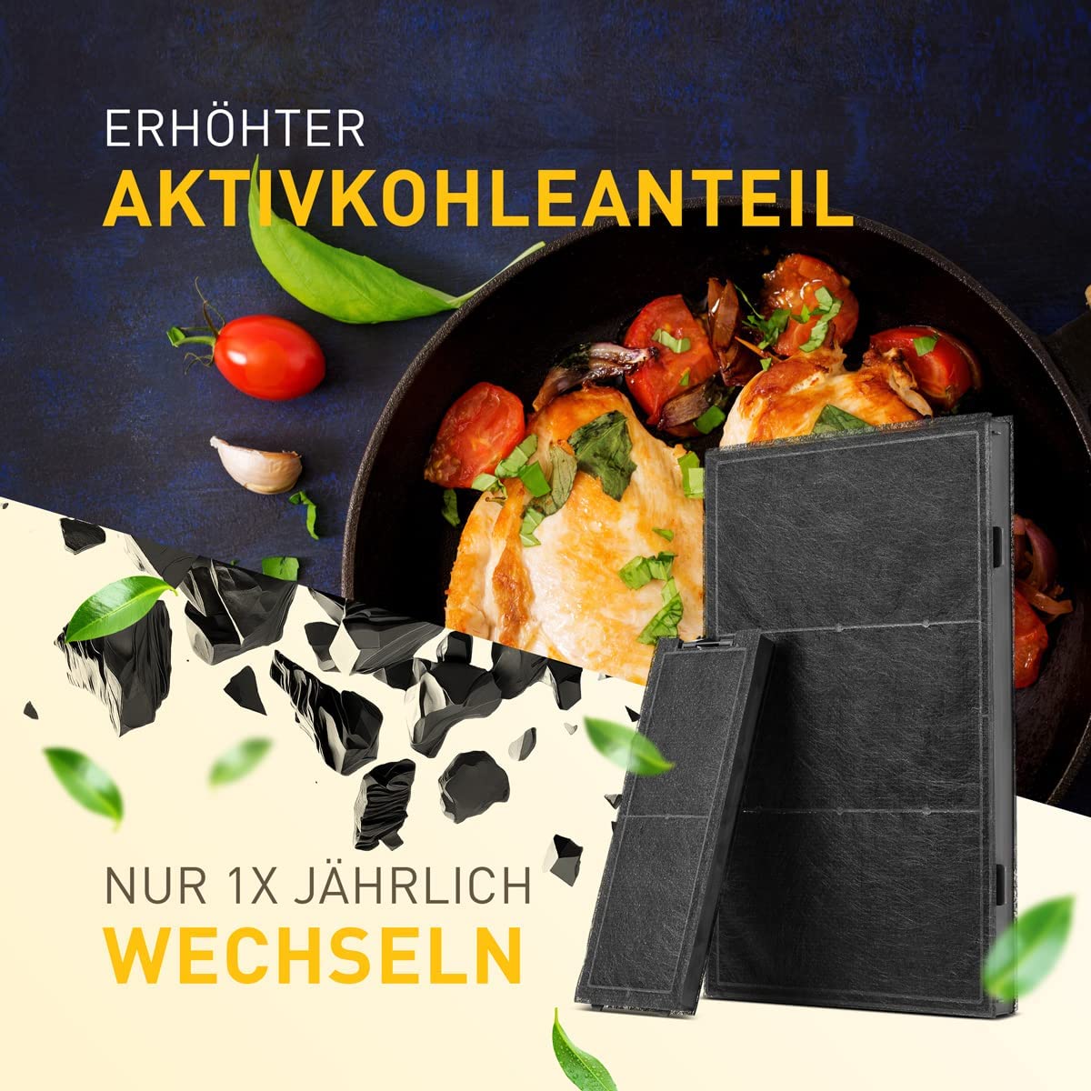 Aktivkohlefilter geeignet für Siemens LZ10AKA00 / Neff Z51AIA0X0 / Bosch DWZ0AK0A0 / Constructa Gaggenau 17000965 (2 Stück)