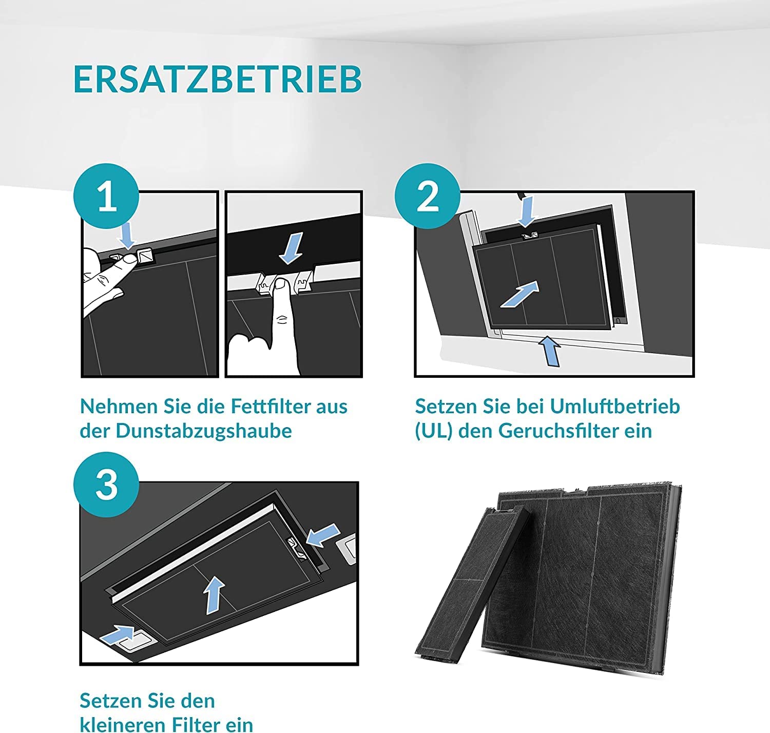 Aktivkohlefilter für Siemens LZ10AKA00 / Neff Z51AIA0X0 / Bosch DWZ0AK0A0 / Constructa Gaggenau 17000965