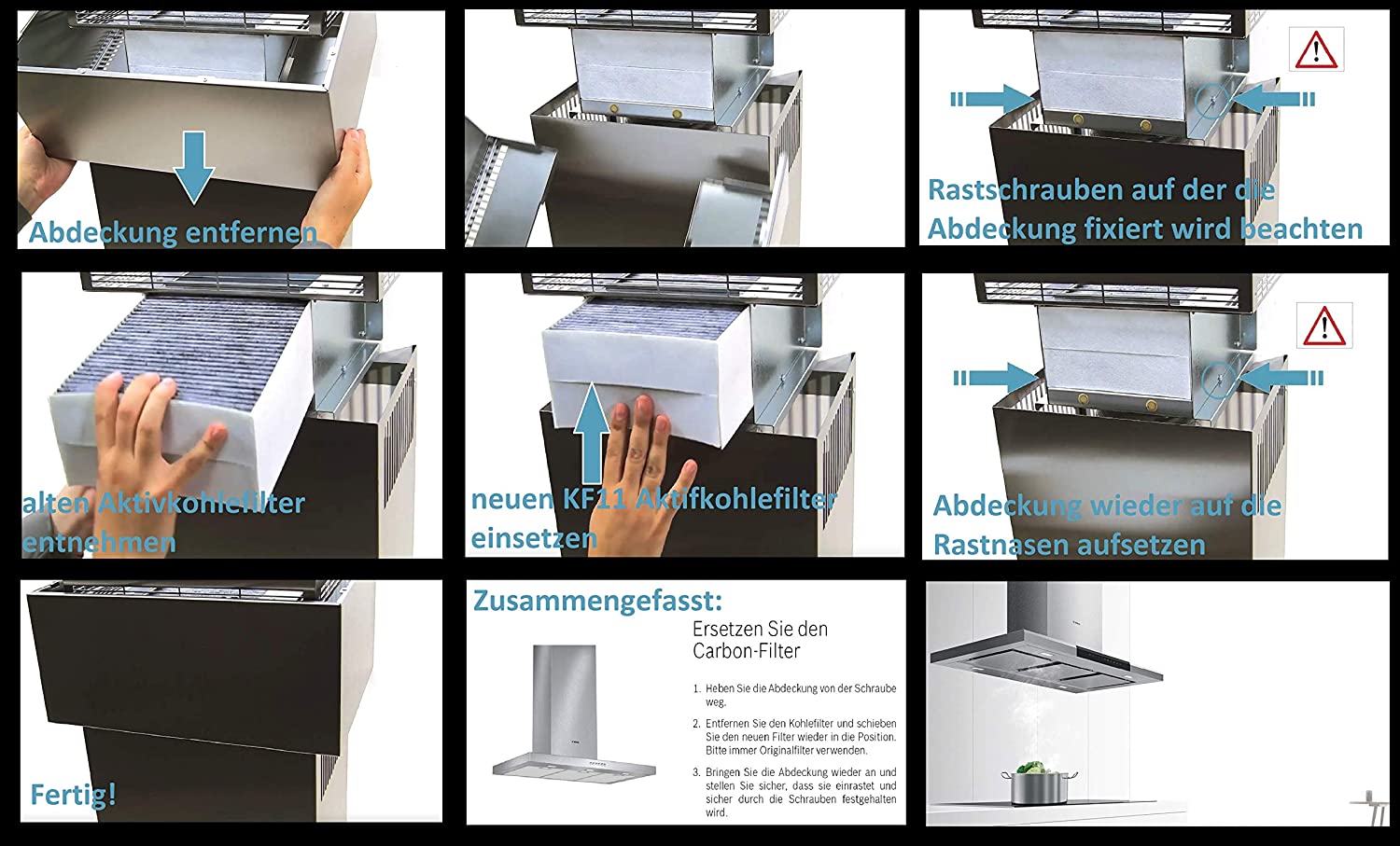 Aktivkohlefilter für Siemens/Bosch/Neff/Gaggenau Cleanair Filter - DSZ5201 / LZ56200 / Z5170X1 / 00678460 (Siemens/Bosch/Neff/Gaggenau Cleanair Filter - DSZ5201 / LZ56200 / Z5170X1 / 00678460)