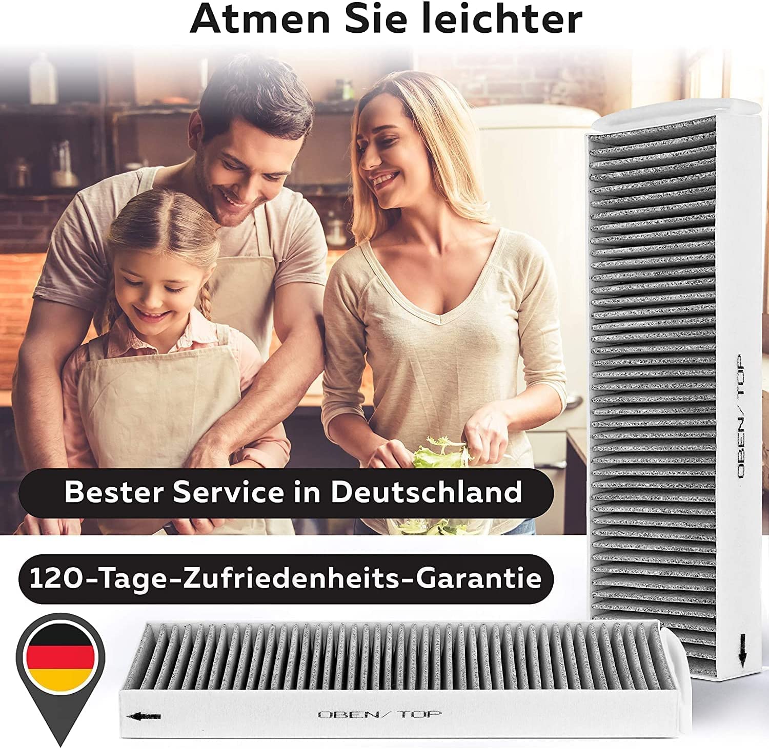 Aktivkohlefilter (1 Filter) für Bora Pure PUAKF, für Ihr Umluftkochfeld PURU oder PUXU