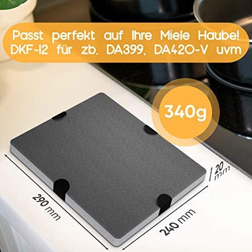 Aktivkohlefilter ähnlich DKF12-1 bzw. 6228731 (2er Pack) Passend für Miele Dunstabzugshauben DA269-4 / DA279-4 / DA390 / DA420 / 28996265D