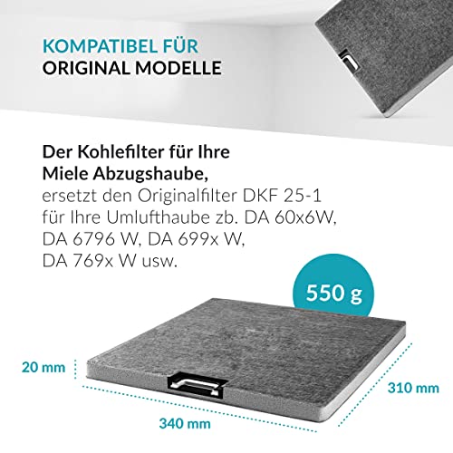 Aktivkohlefilter für Miele DKF 25-1