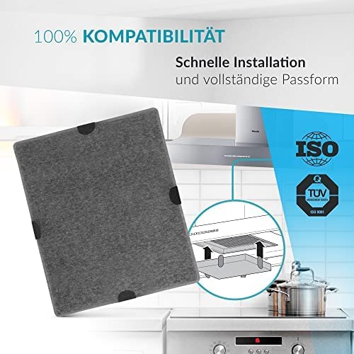 Aktivkohlefilter ähnlich DKF12-1 bzw. 6228731, passend für Miele Dunstabzugshauben DA269-4 / DA279-4 / DA390 / DA420 / 28996265D (2er Pack)